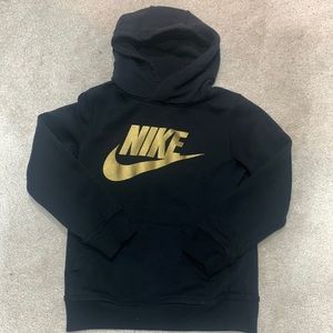 Nike black and gold hoodie EUC